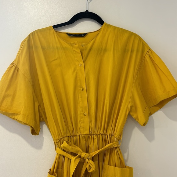 Zara yellow midi easy dress - Picture 3 of 9